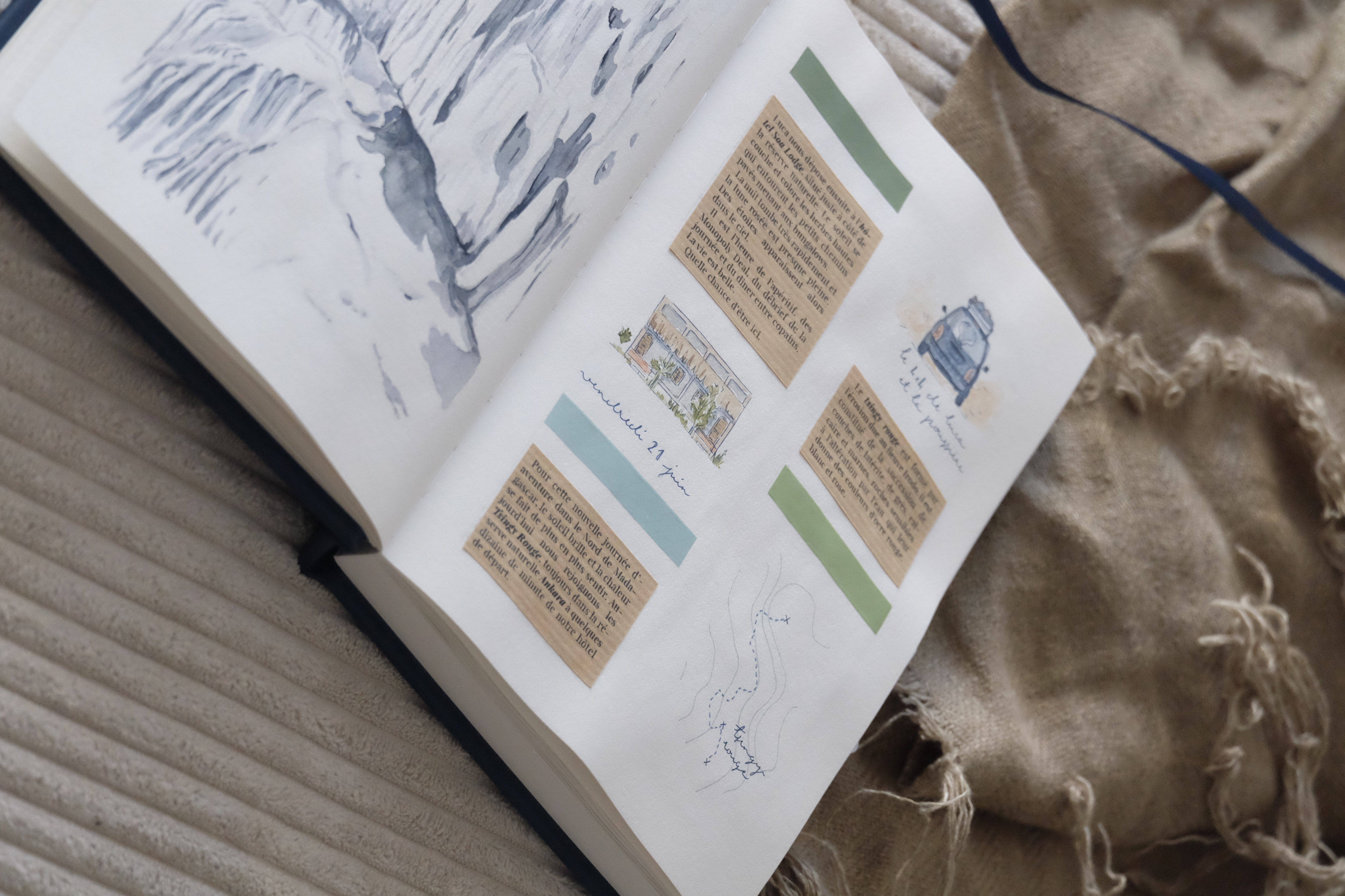 Carnet de voyage, nord de Madagascar - Nosy Be, Ankify, Tsingy Gris
Illustrations à l'aquarelle