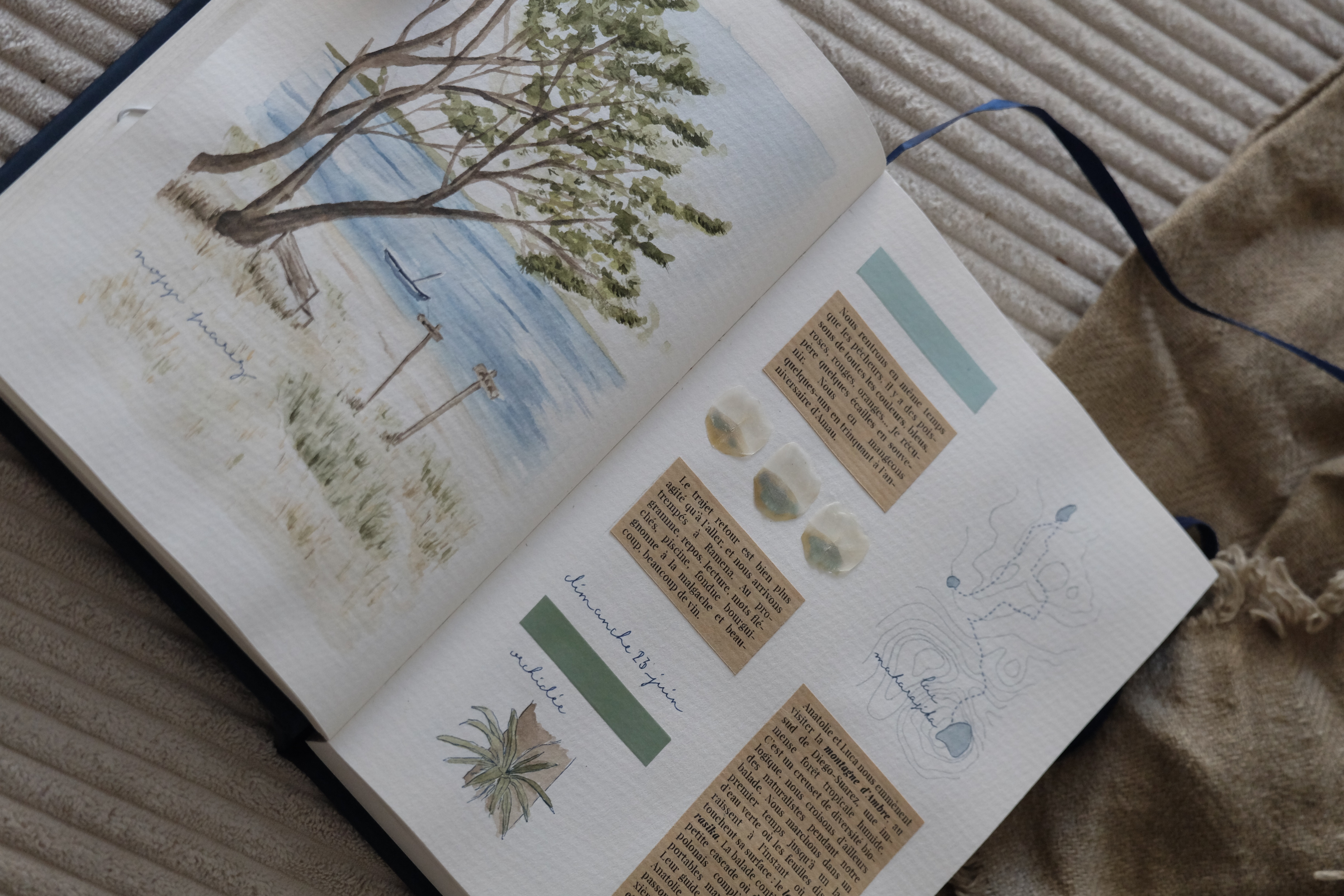 Carnet de voyage, nord de Madagascar - Mer d'émeraude, Montagne d'Ambre
Illustrations à l'aquarelle